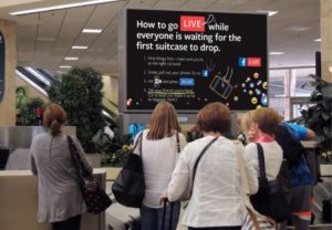 Facebook Live baggage claim ad